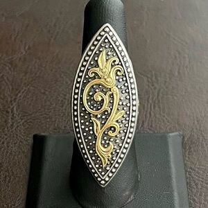 Konstantino 18k gold and sterling silver filigree ring Hebe Collection